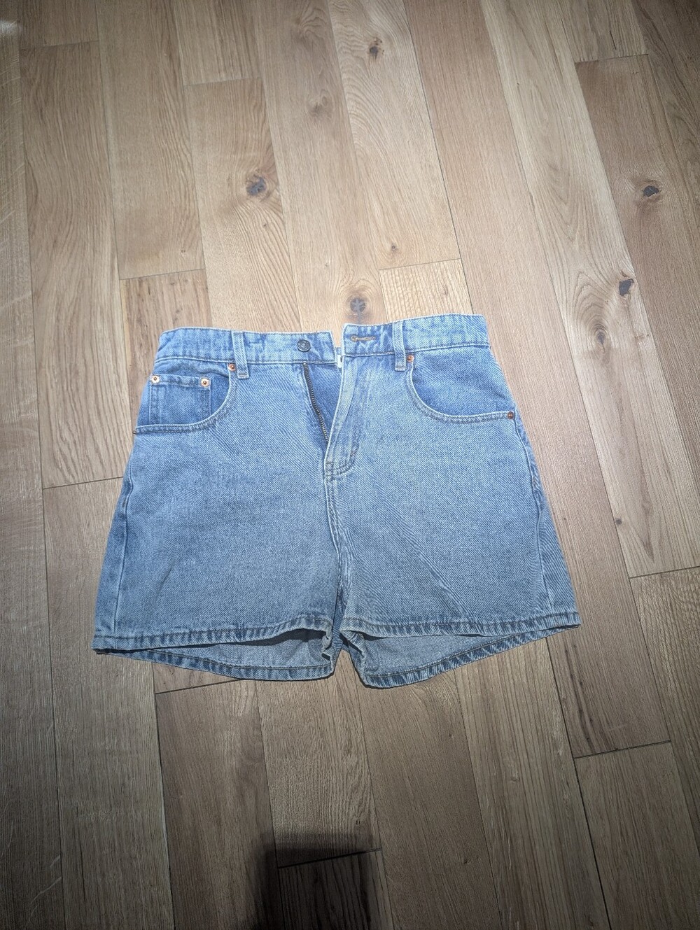 Motel Rocks Light Blue Denim Jean Shorts